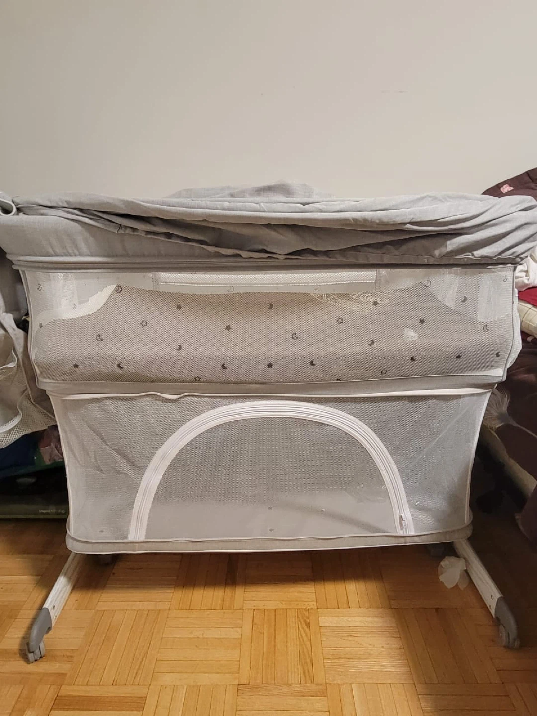 Besrey 5 in 1 Bedside Crib - Grey - photo 5