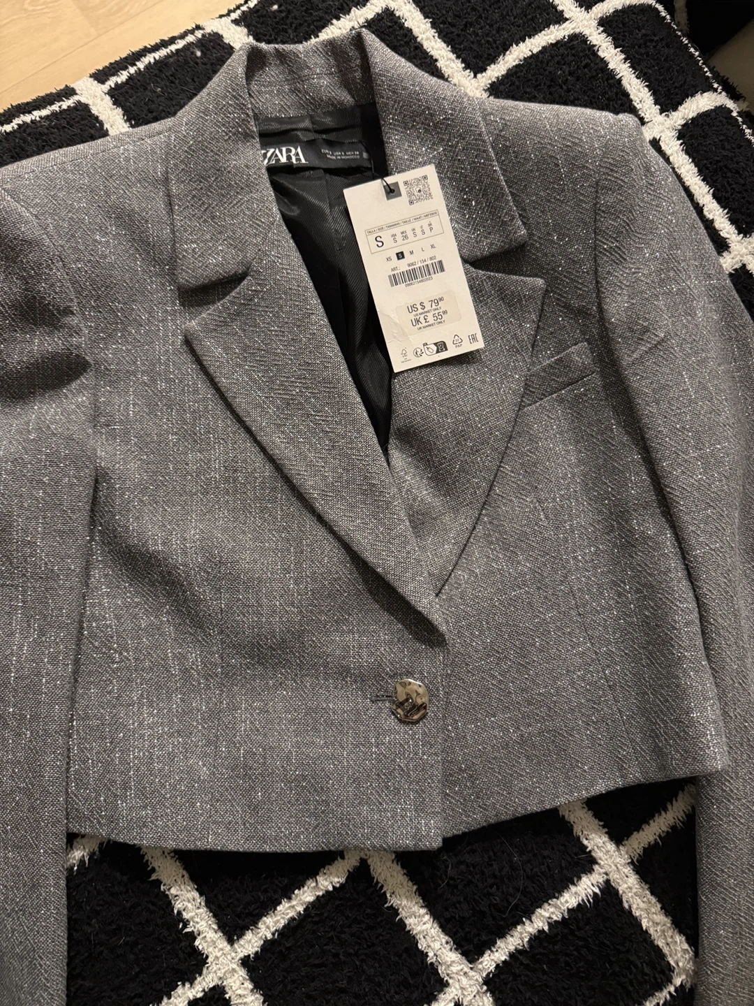 Zara Cropped Blazer - Size S - photo 3