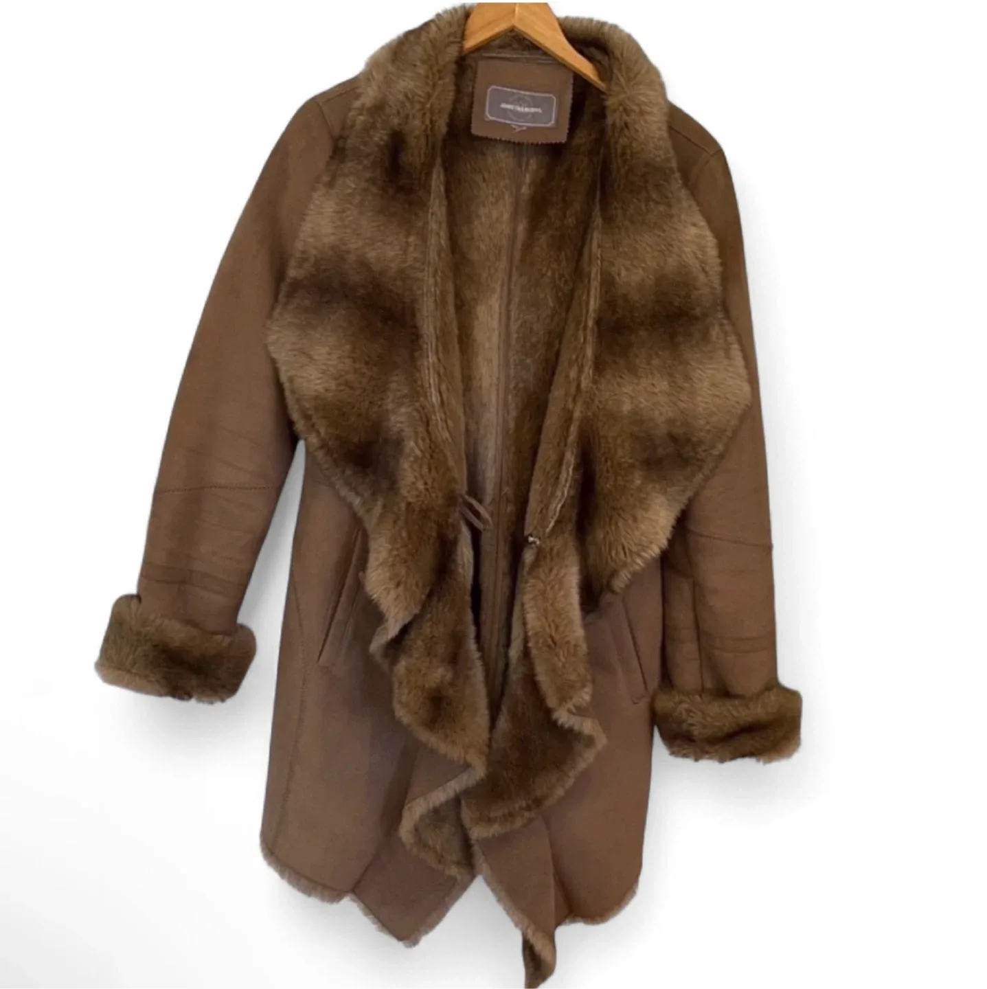 Vintage 70s Penny Lane Coat Faux Fur & Faux Suede image indicator(2)