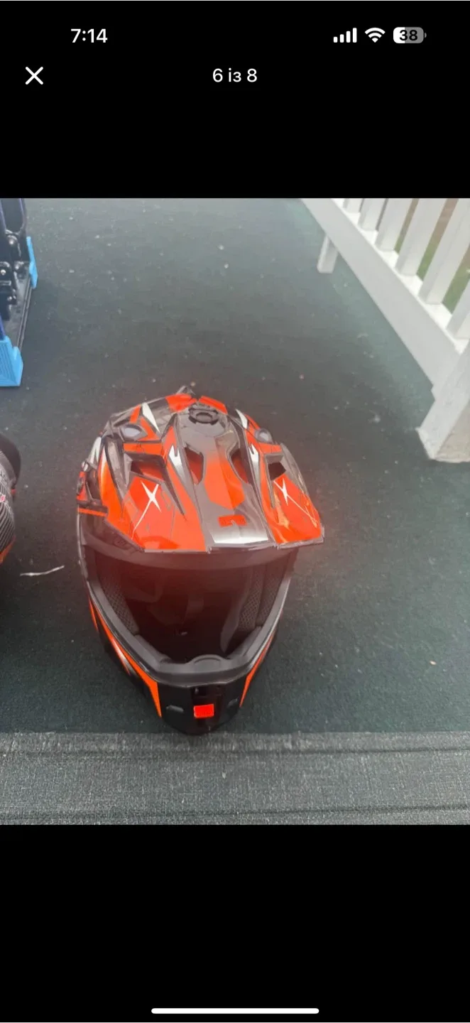 ISXRAM Motocross Helmets 2 of them  - Orange/Black image indicator(3)