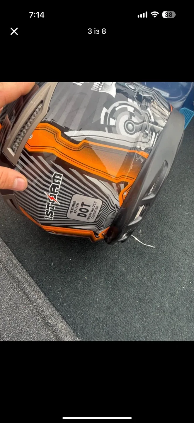 ISXRAM Motocross Helmets 2 of them  - Orange/Black image indicator(6)