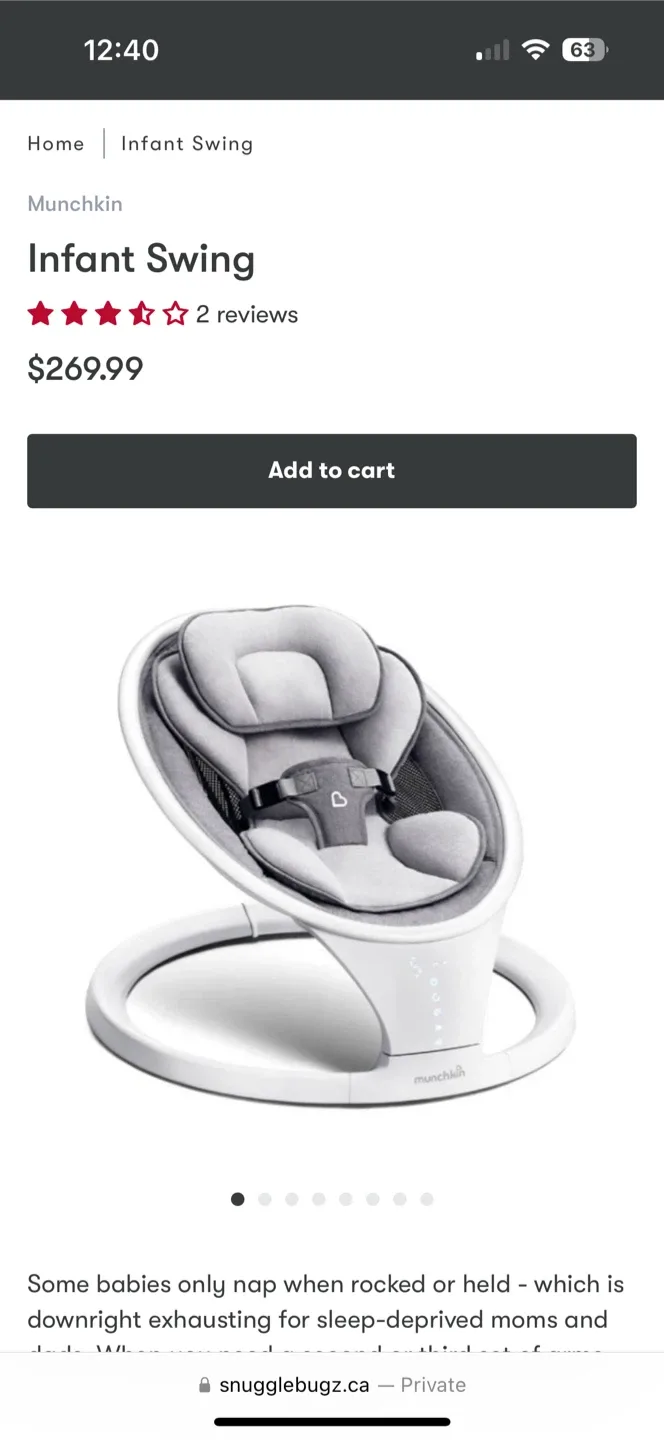 Munchkin Infant Swing - New! image indicator(3)