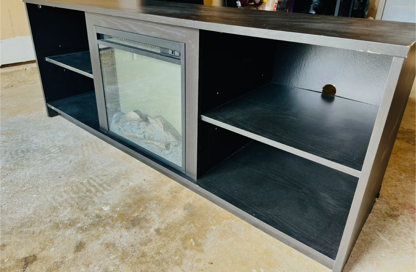 Black Fireplace TV Stand - photo 2