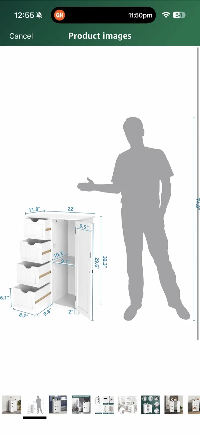 White  Cabinet with Drawers & Door image indicator(5)