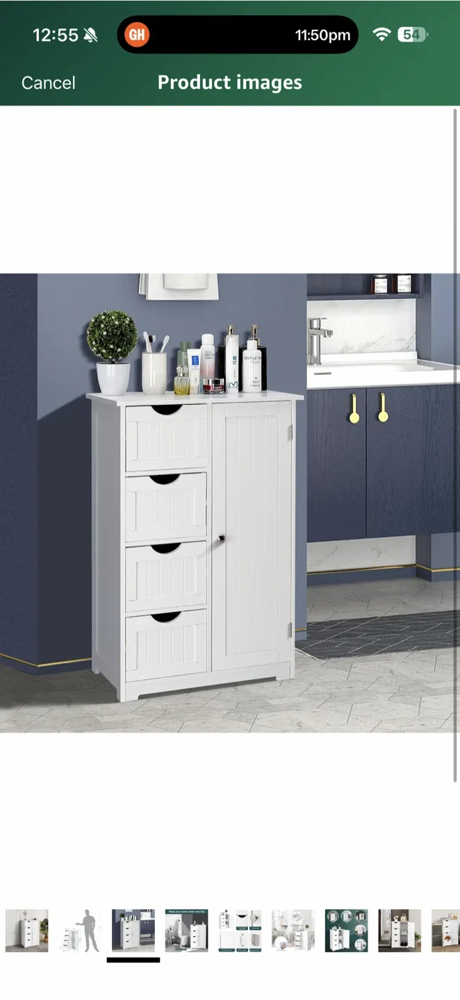 White  Cabinet with Drawers & Door image indicator(4)