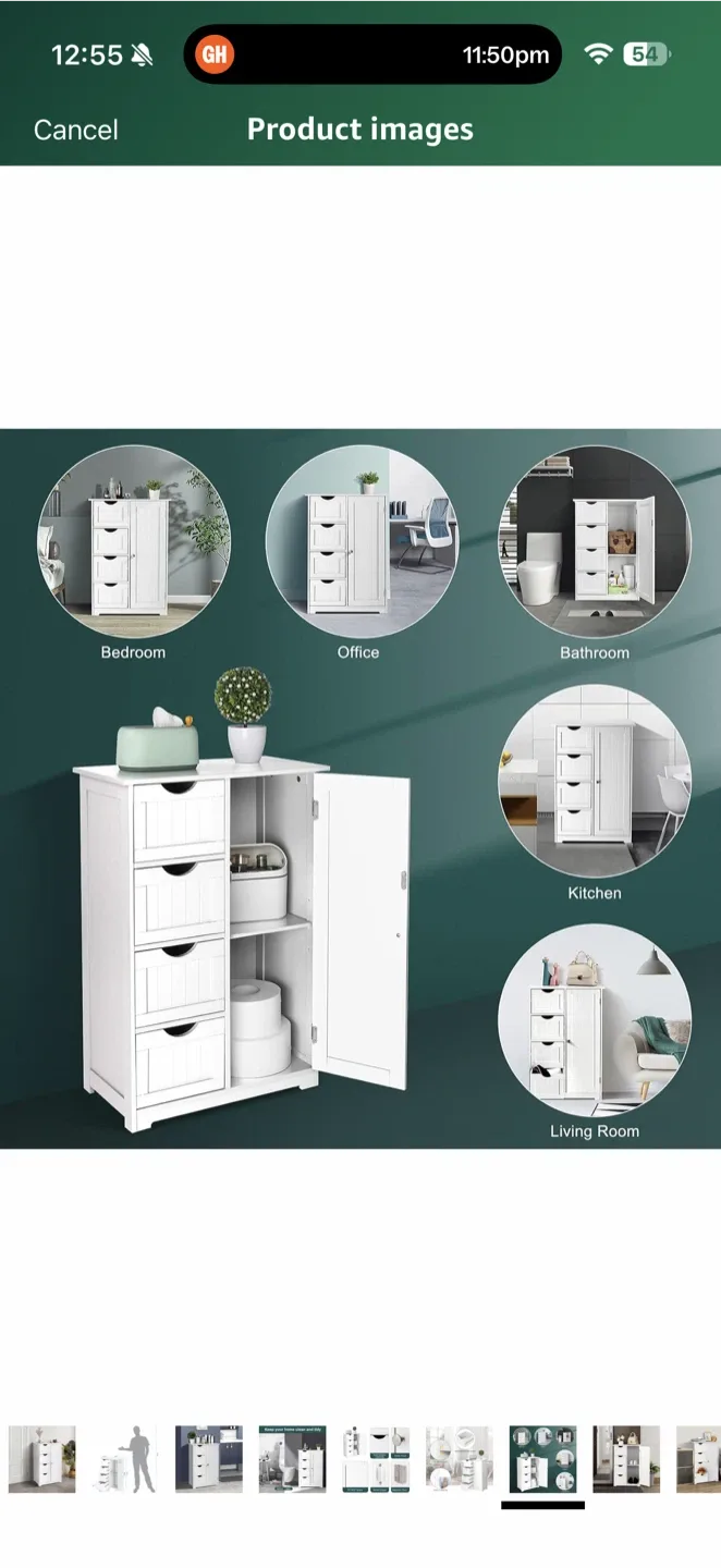 White  Cabinet with Drawers & Door image indicator(3)