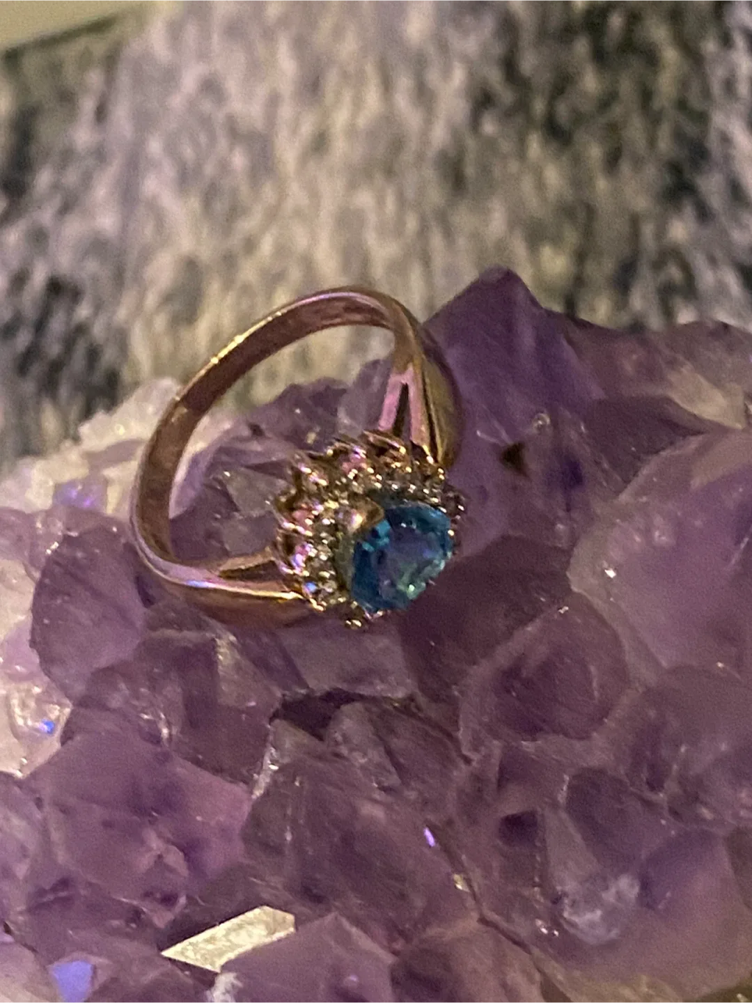 Blue Heart Stone Ring image indicator(4)