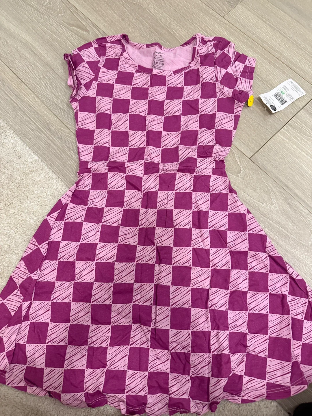 George Girls Dress Size M (7-8) Pink Checkered