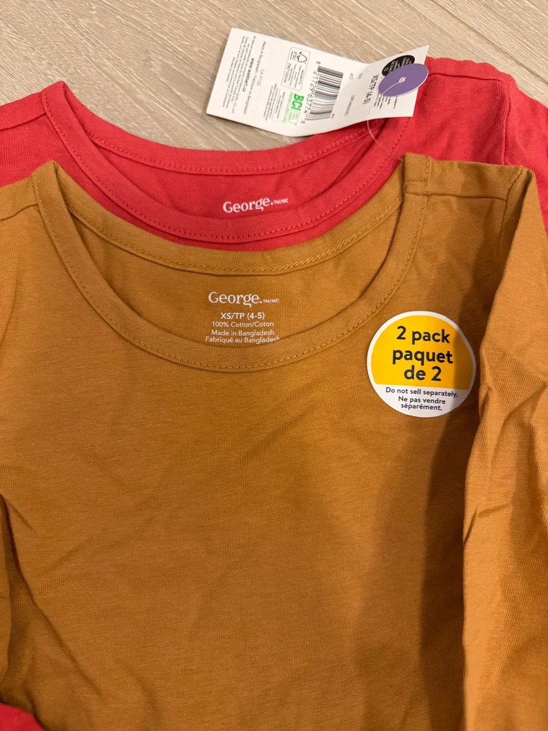 George Girls' Long Sleeve dress, Size XS (4-5), 2-Pack image indicator(2)