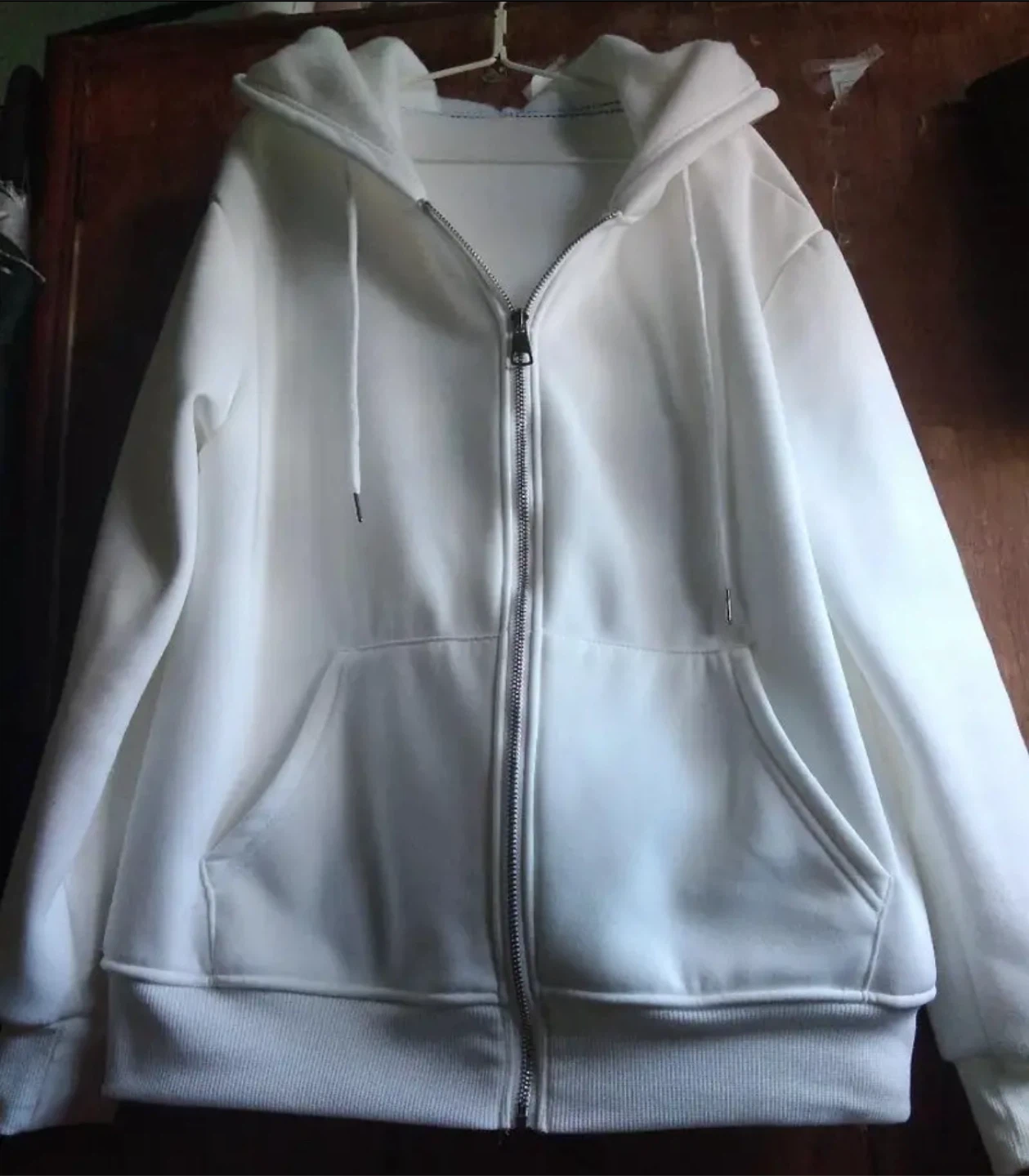 White Zip-Up Hoodie