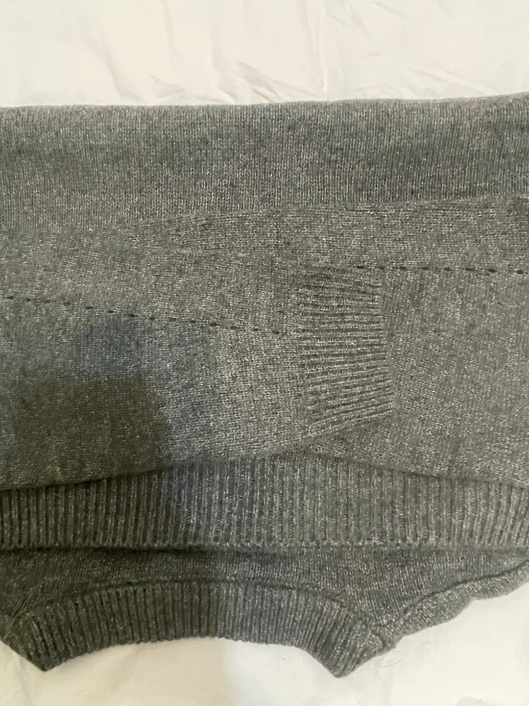 Grey V-Neck Knit Sweater - photo 5