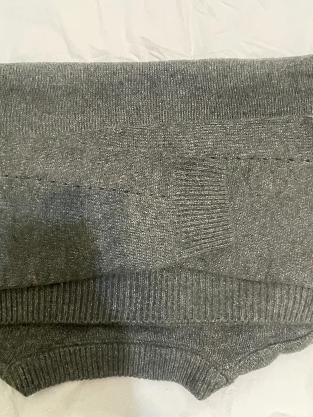Grey V-Neck Knit Sweater image indicator(5)