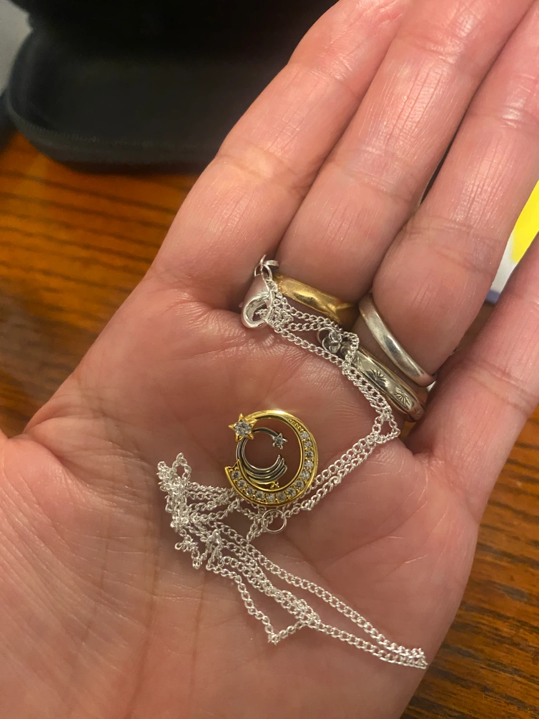 Pandora Crescent Moon & Star Necklace