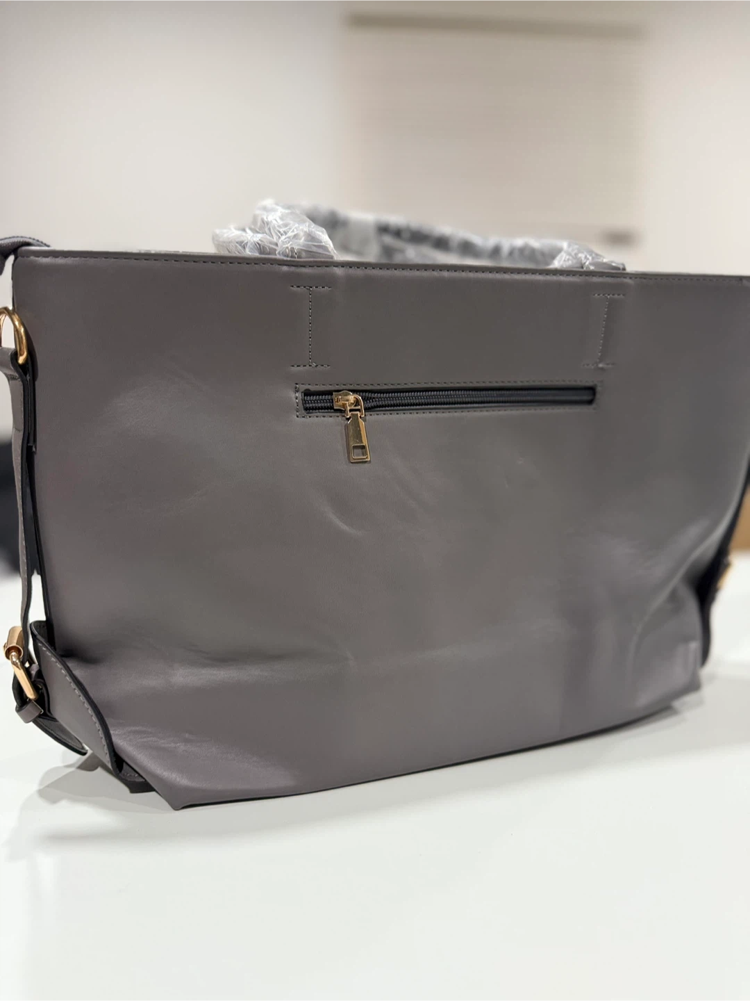Gray Tote Bag with Matching Clutch - photo 2