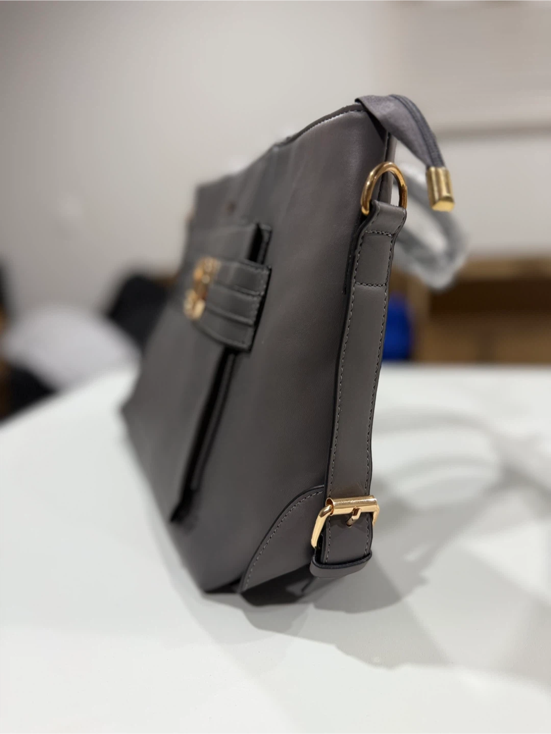 Gray Tote Bag with Matching Clutch - photo 3