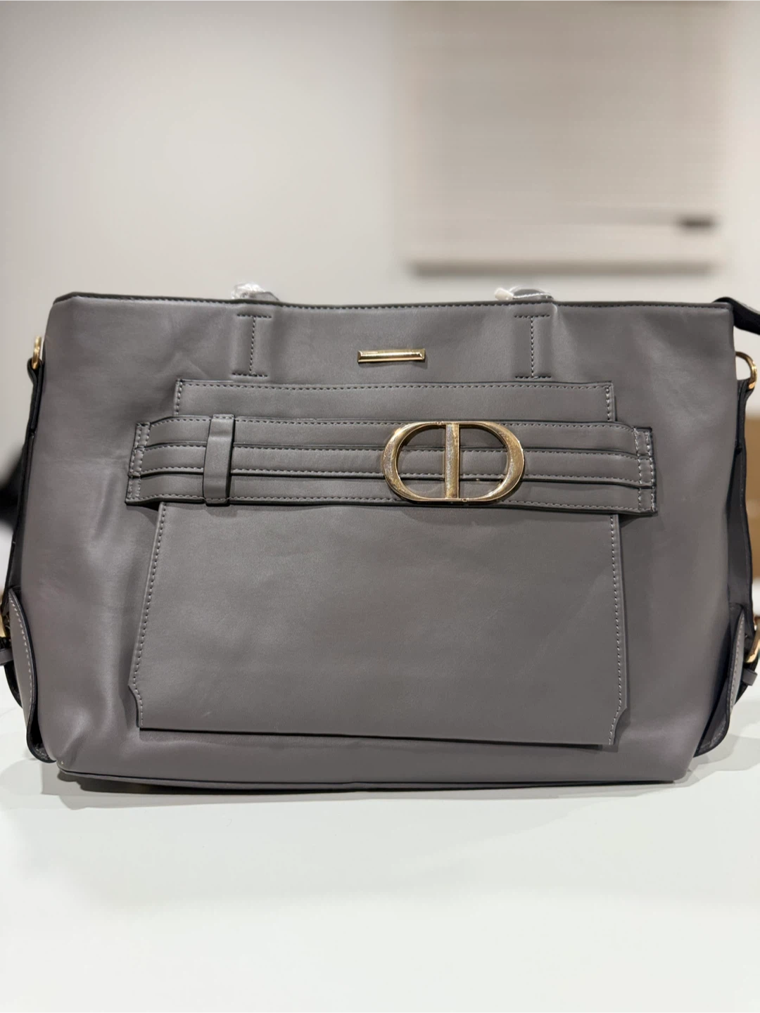 Gray Tote Bag with Matching Clutch - photo 4