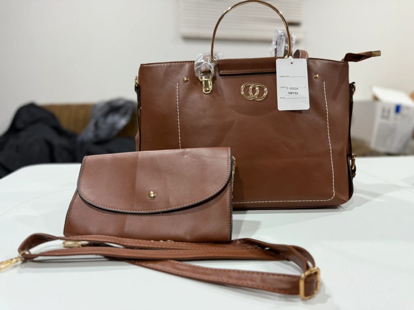 Brown Handbag with Small Purse - New