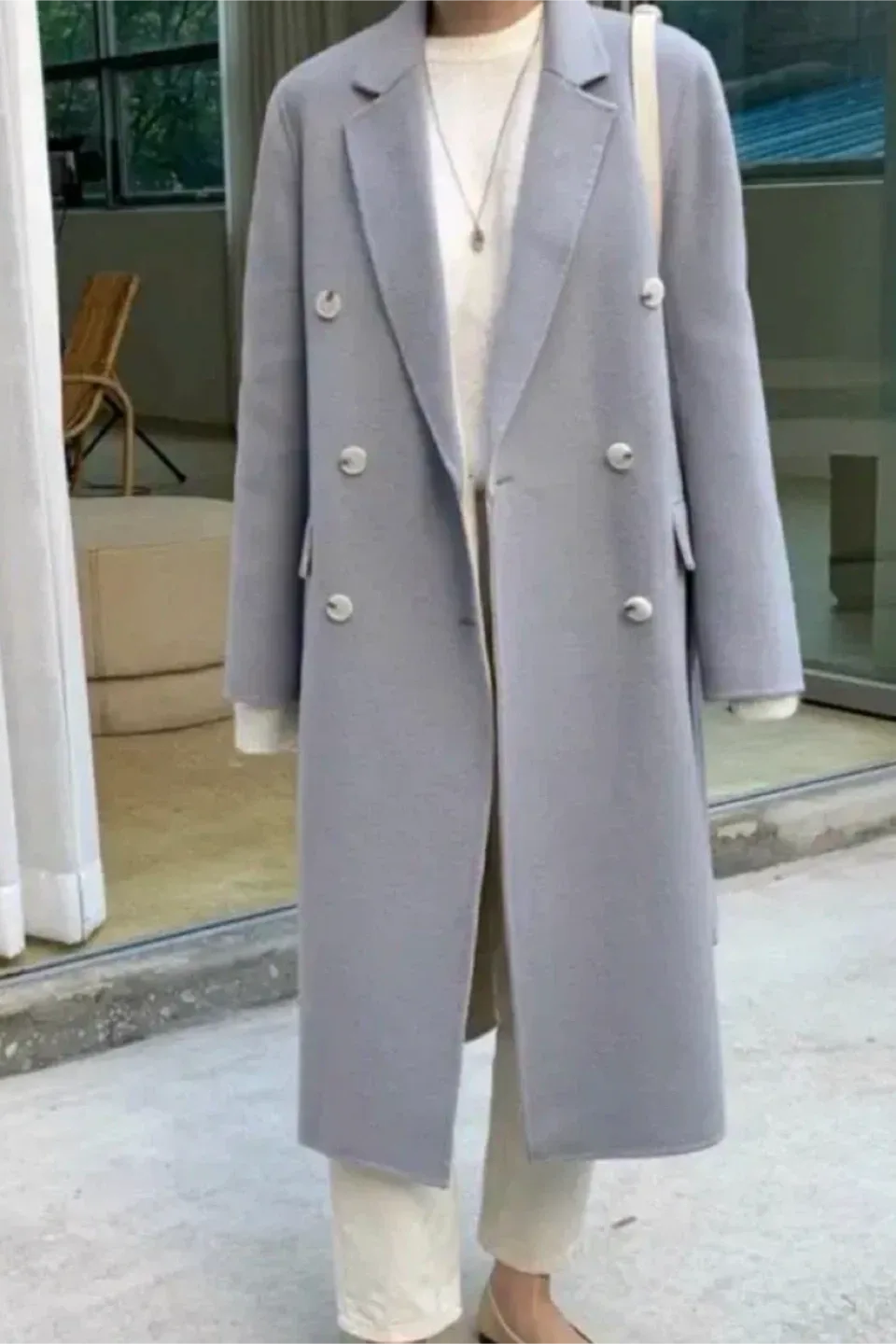 Handmade wool MELLOUNGE Grey Wool Blend Coat