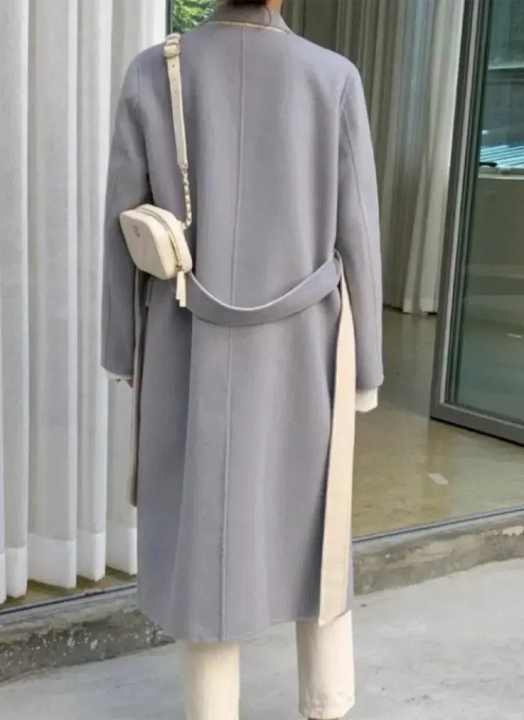 Handmade wool MELLOUNGE Grey Wool Blend Coat image indicator(2)