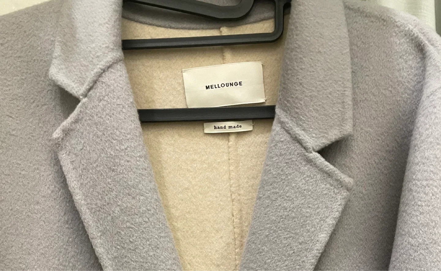 Handmade wool MELLOUNGE Grey Wool Blend Coat image indicator(3)