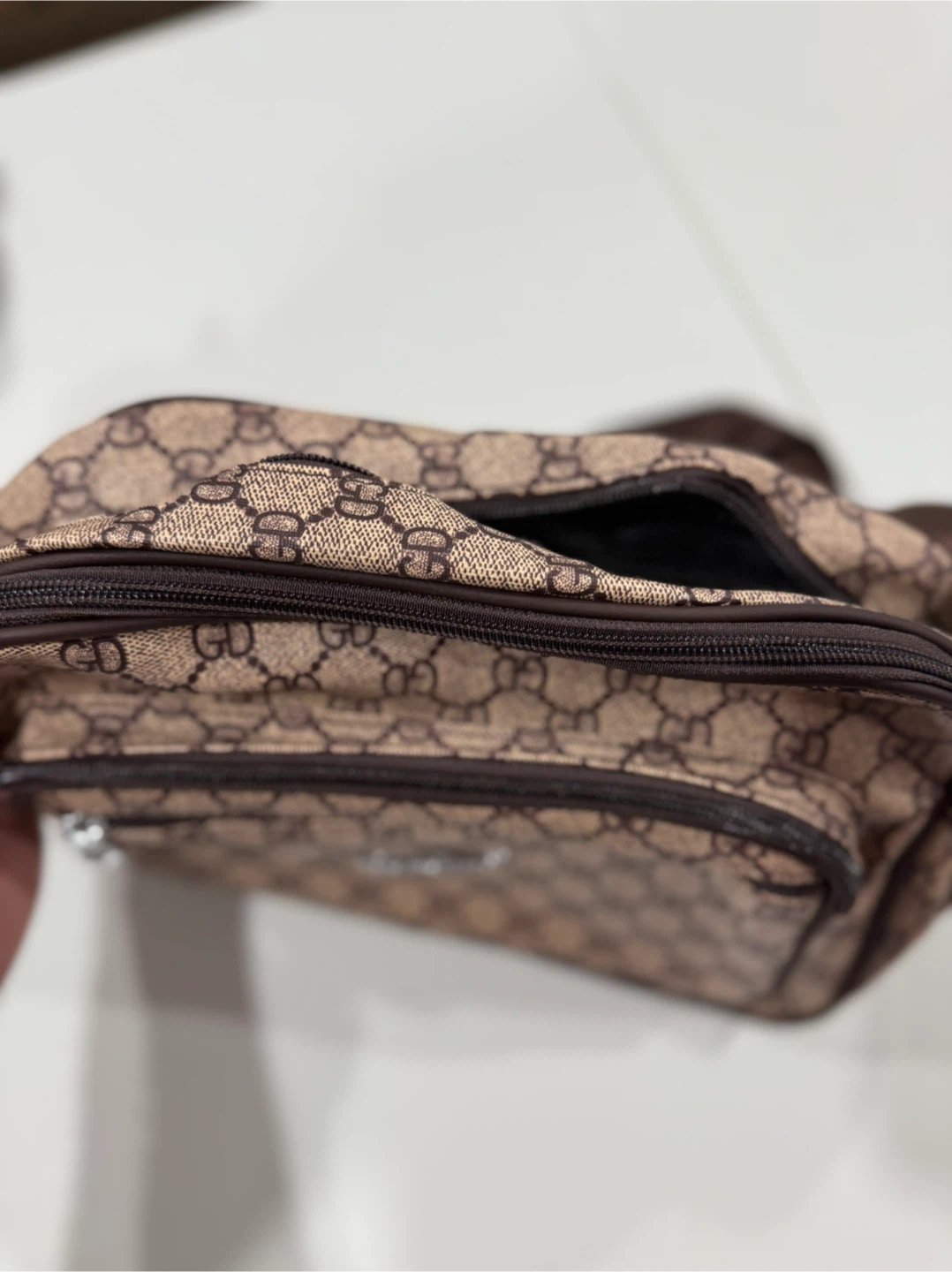 GD Patterned Crossbody Bag - Brown - photo 4