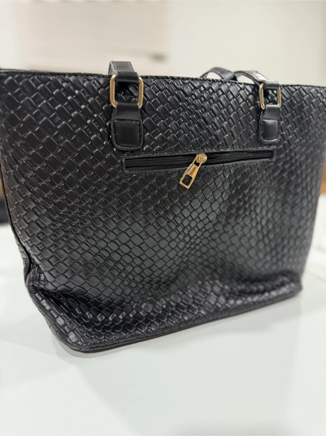 Black Woven Tote Bag with Accessories - photo 4