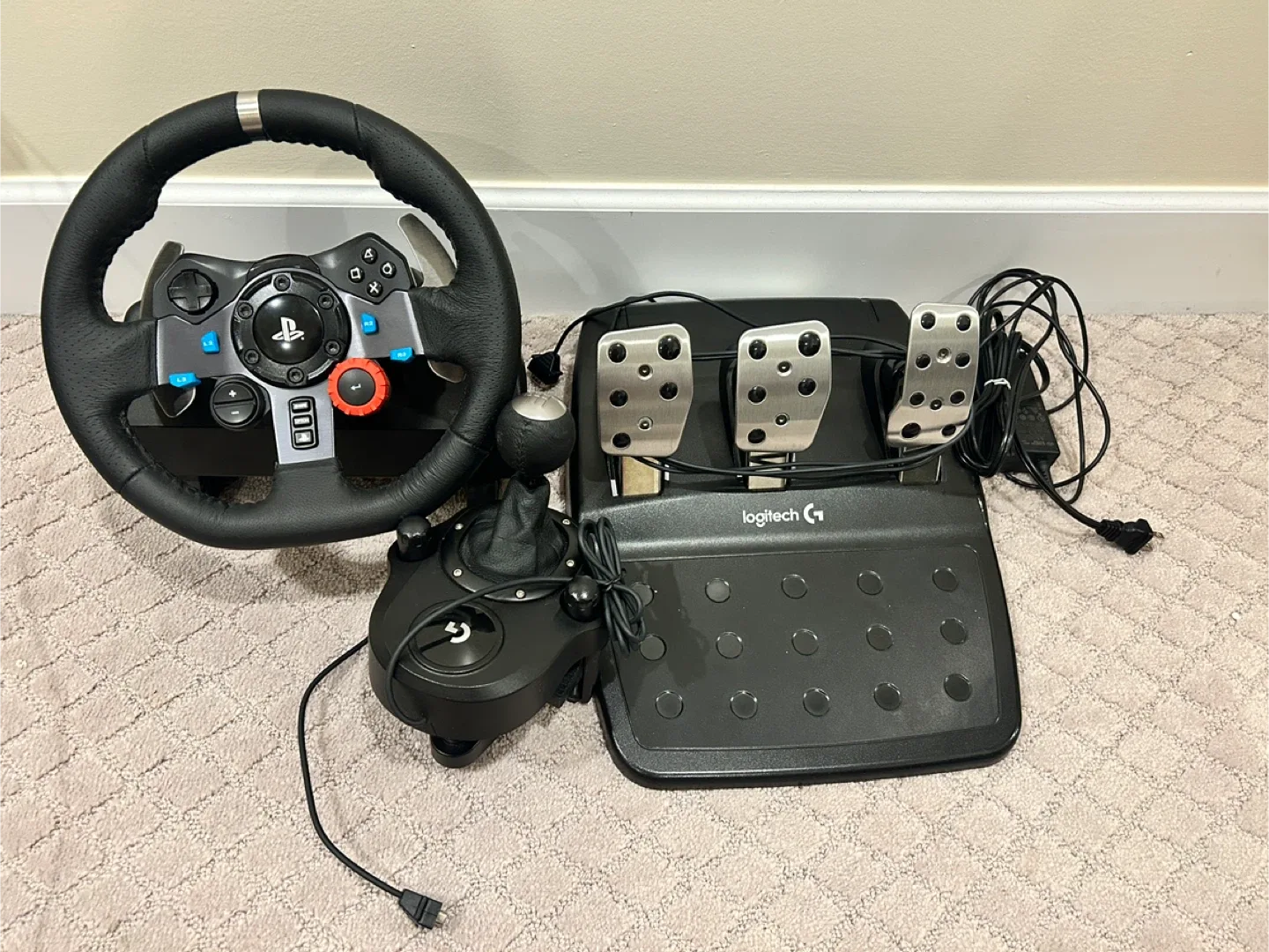 🥕Logitech G29 Bundle, Real Leather, Racing Wheel/Shifter/Pedals image indicator(5)