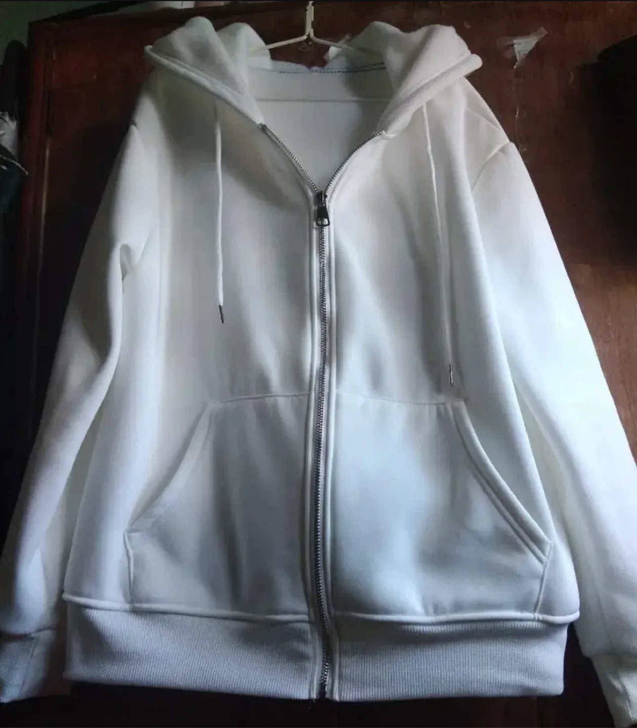 White Zip-Up Hoodie