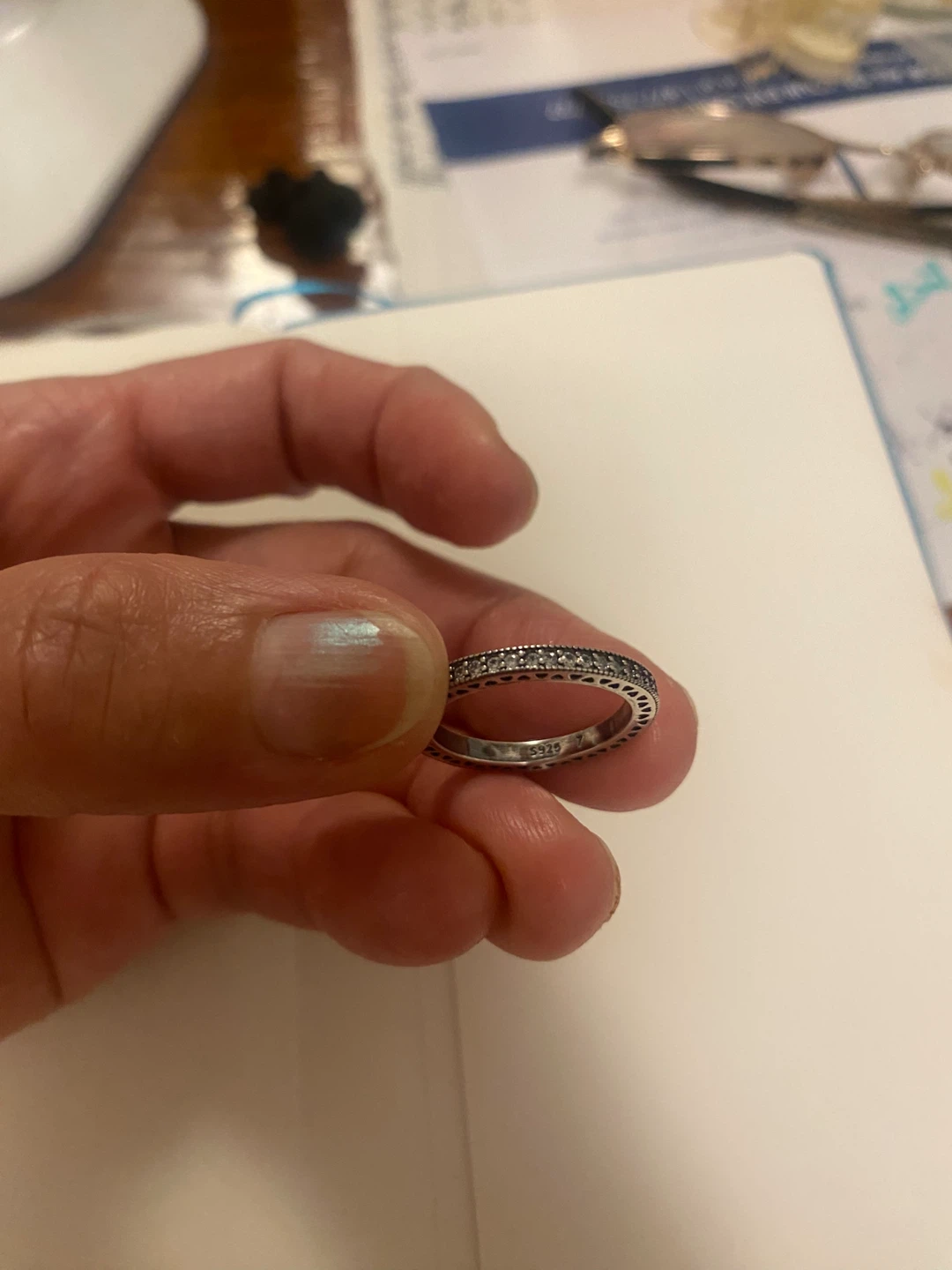 Pandora Silver Ring Size 52