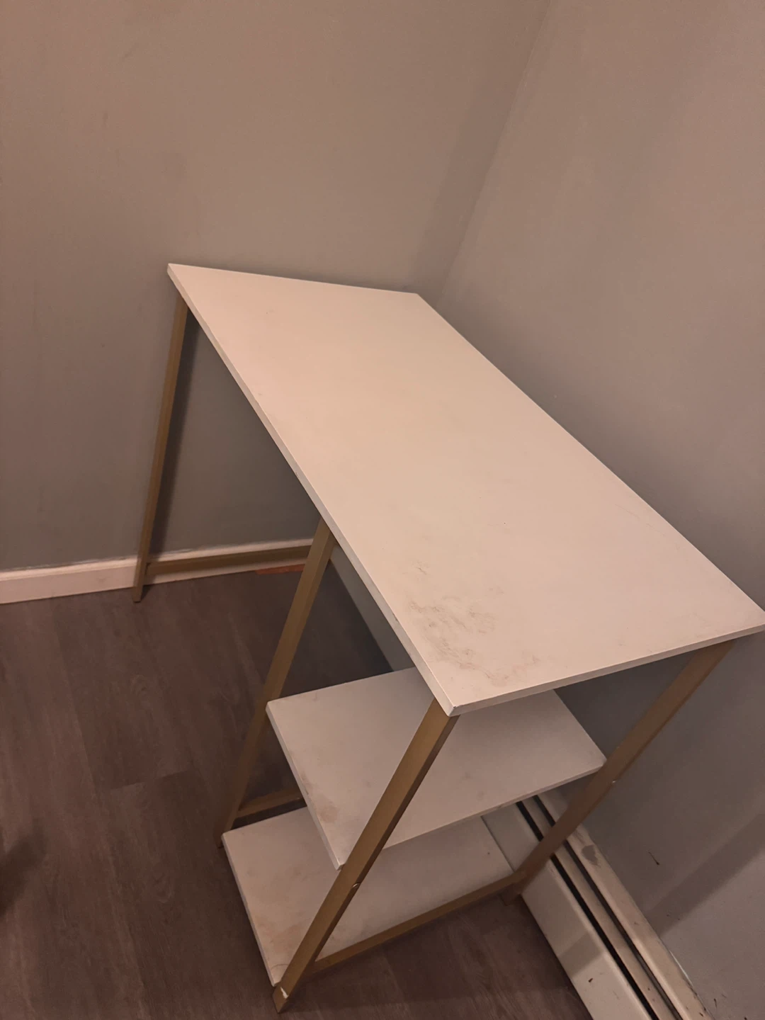 White & Gold Accent Desk - photo 2