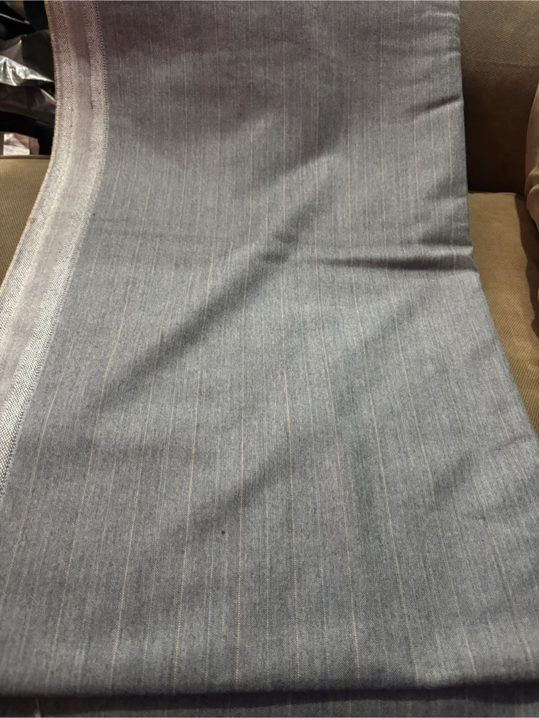 Grey Pinstripe Fabric