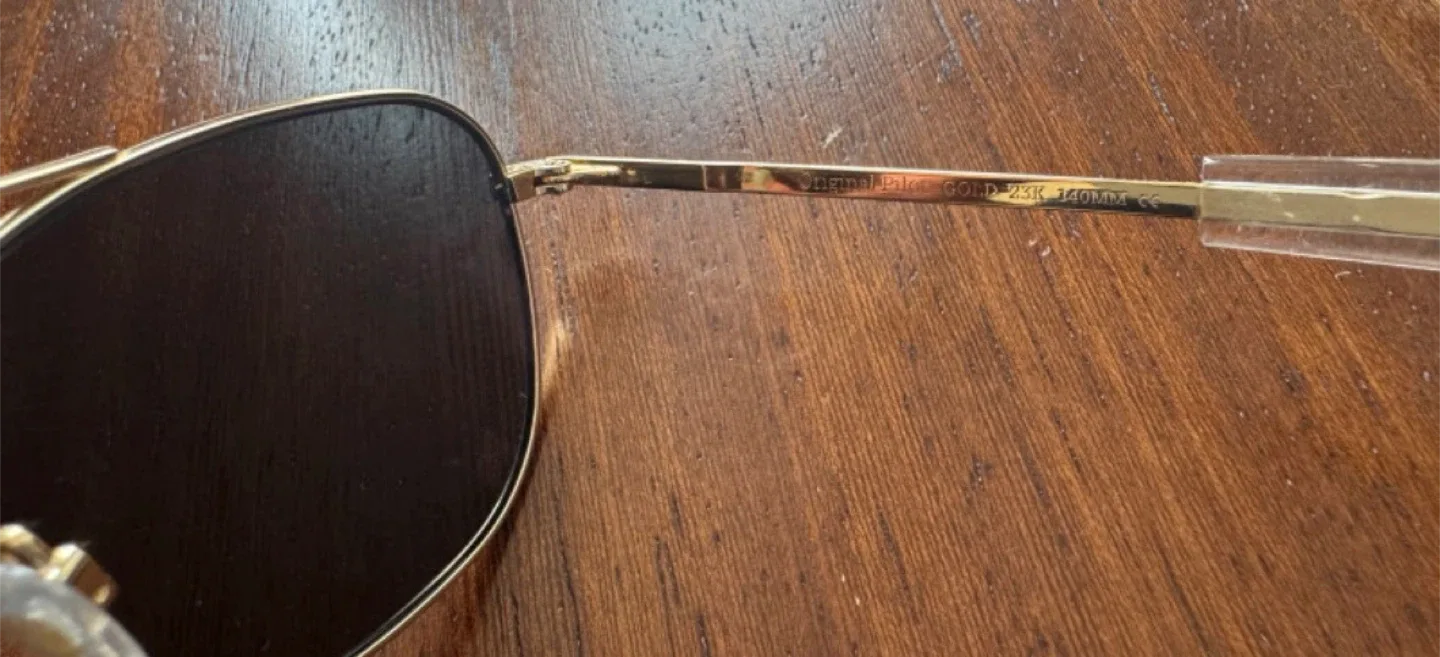 American Optical - Original Pilot Gold 23K 140mm Sunglasses image indicator(3)