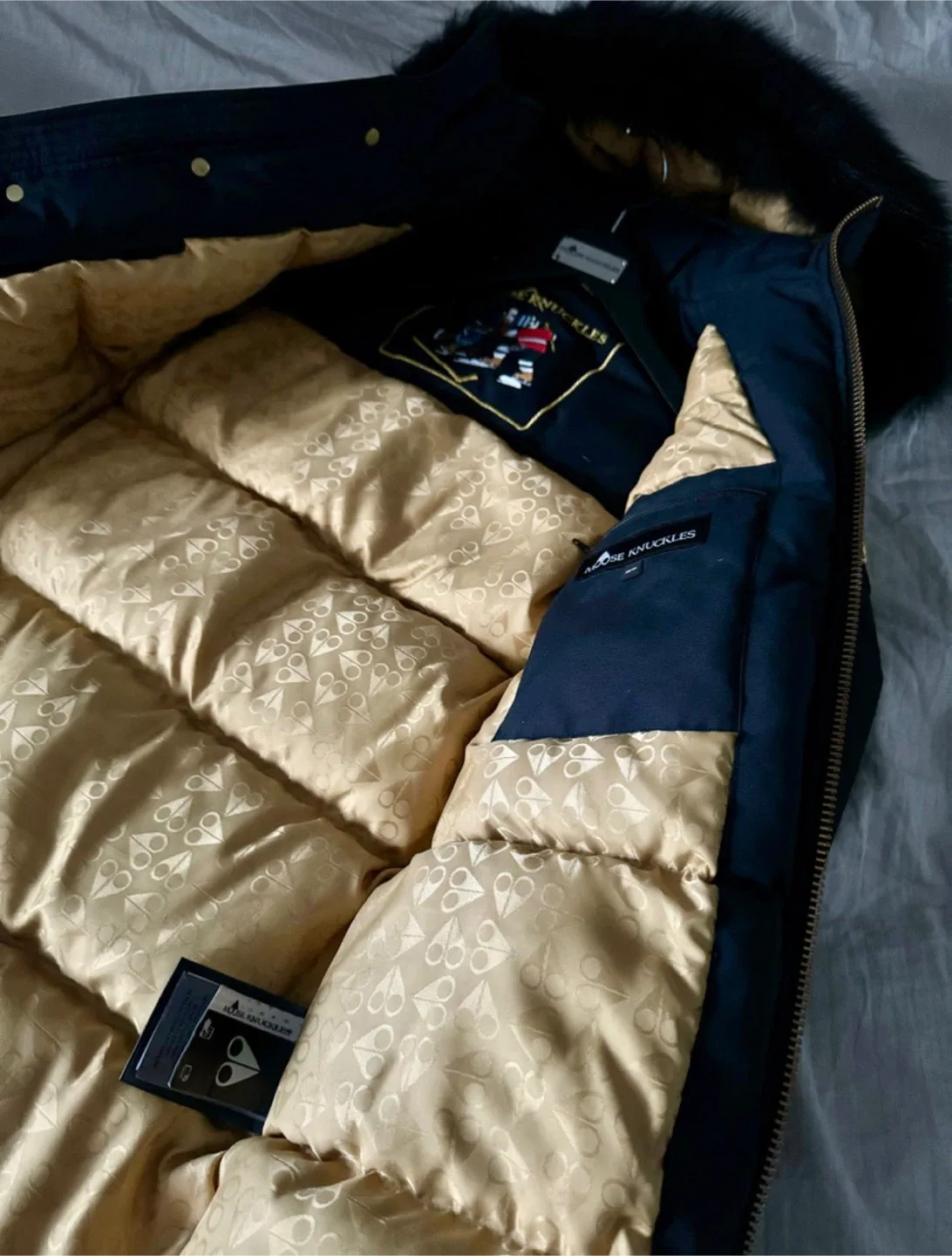 Moose Knuckles Gold Stirling Parka - Navy/Black - Men’s XS image indicator(4)