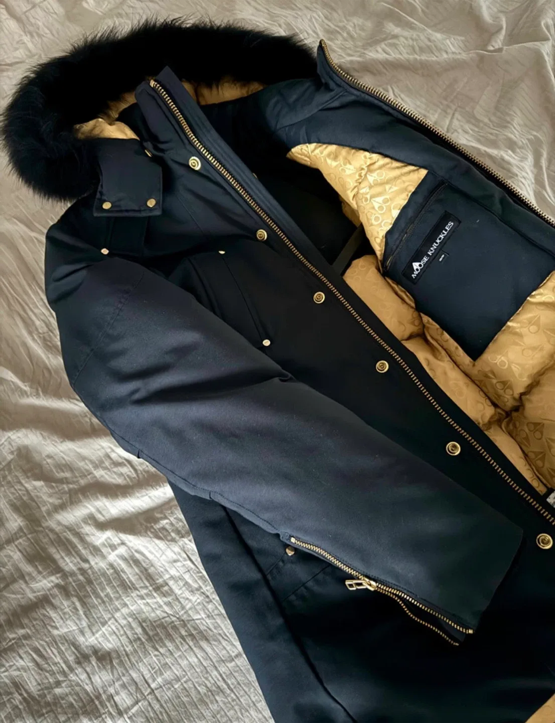 Moose Knuckles Gold Stirling Parka - Navy/Black - Men’s XS image indicator(3)