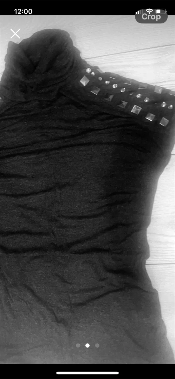 Dark Grey  Studded Turtleneck Top image indicator(2)