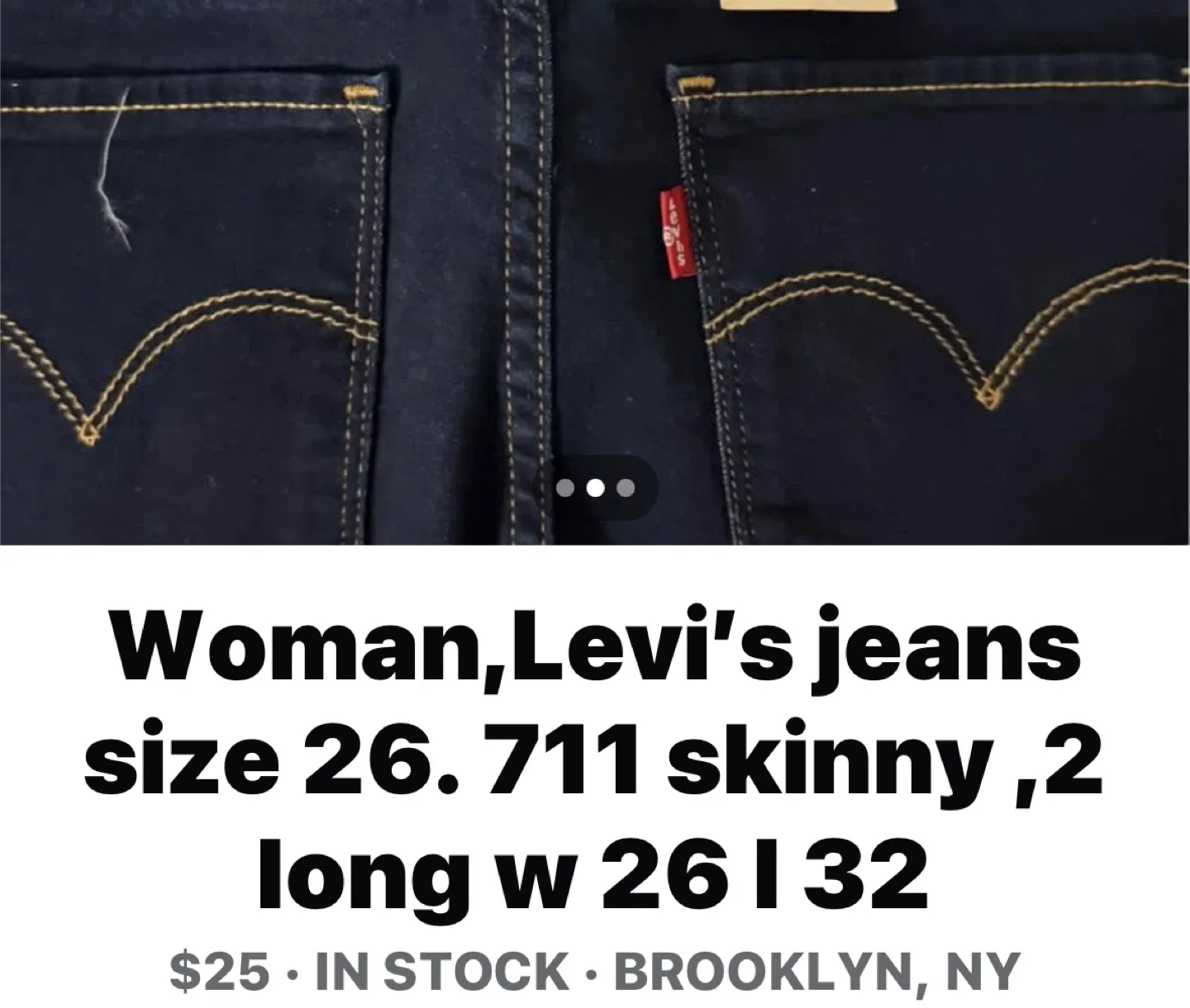 Levi's 711 Skinny Jeans, Size 26 image indicator(2)