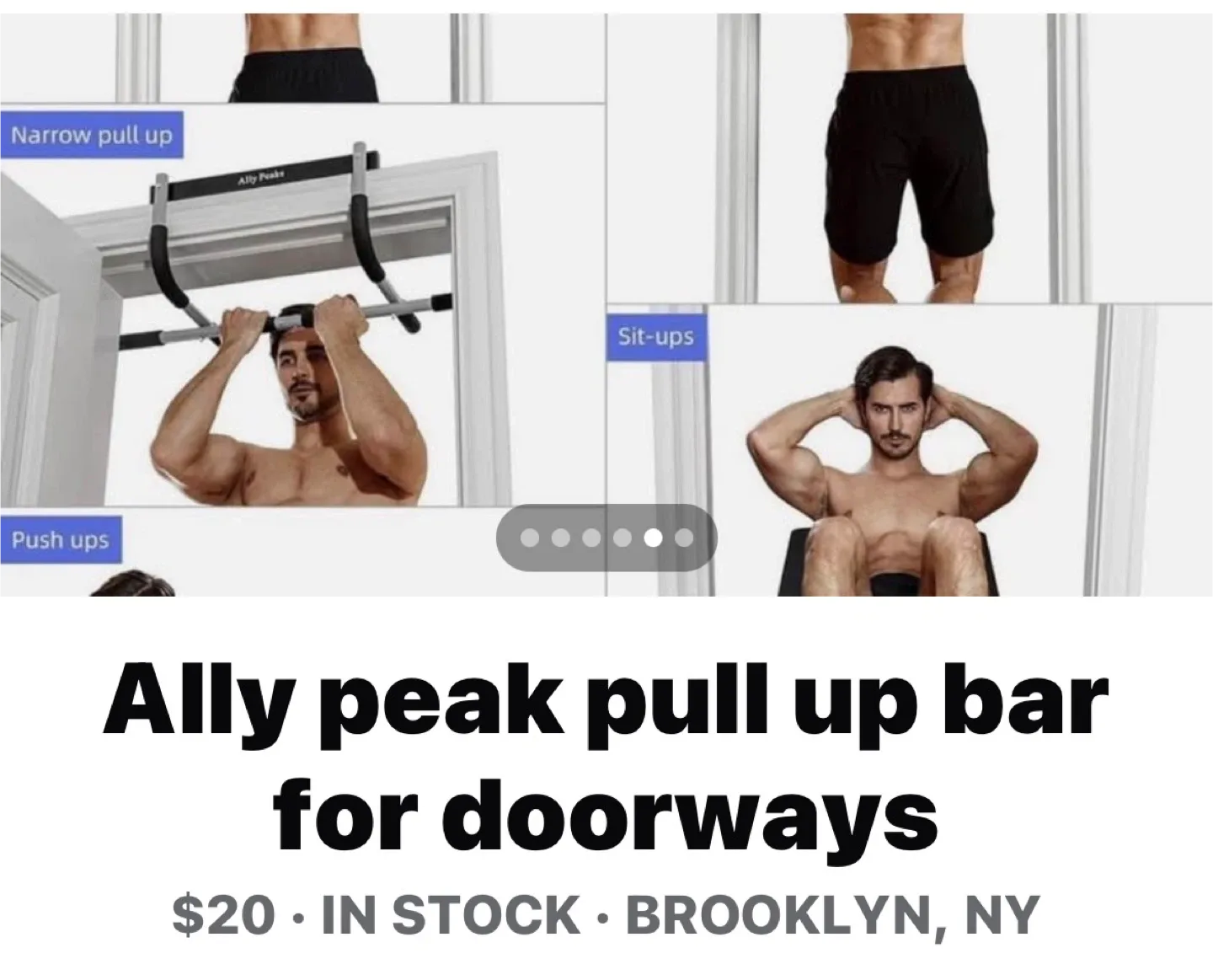 Ally Peaks Pull Up Bar for Doorways image indicator(5)