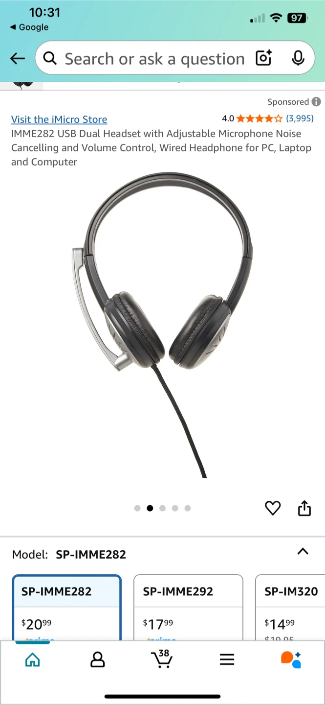 iMicro IMME282 USB Headset stereo w/microphone - photo 4