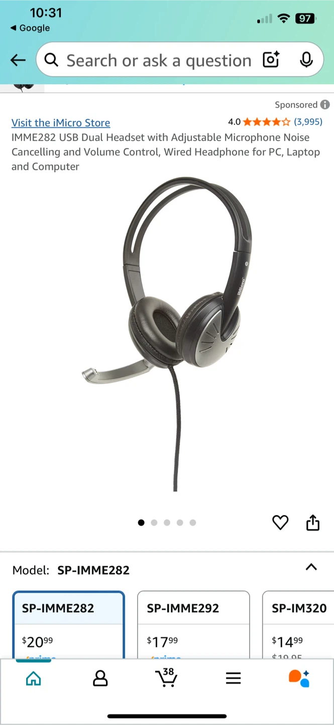 iMicro IMME282 USB Headset stereo w/microphone - photo 5