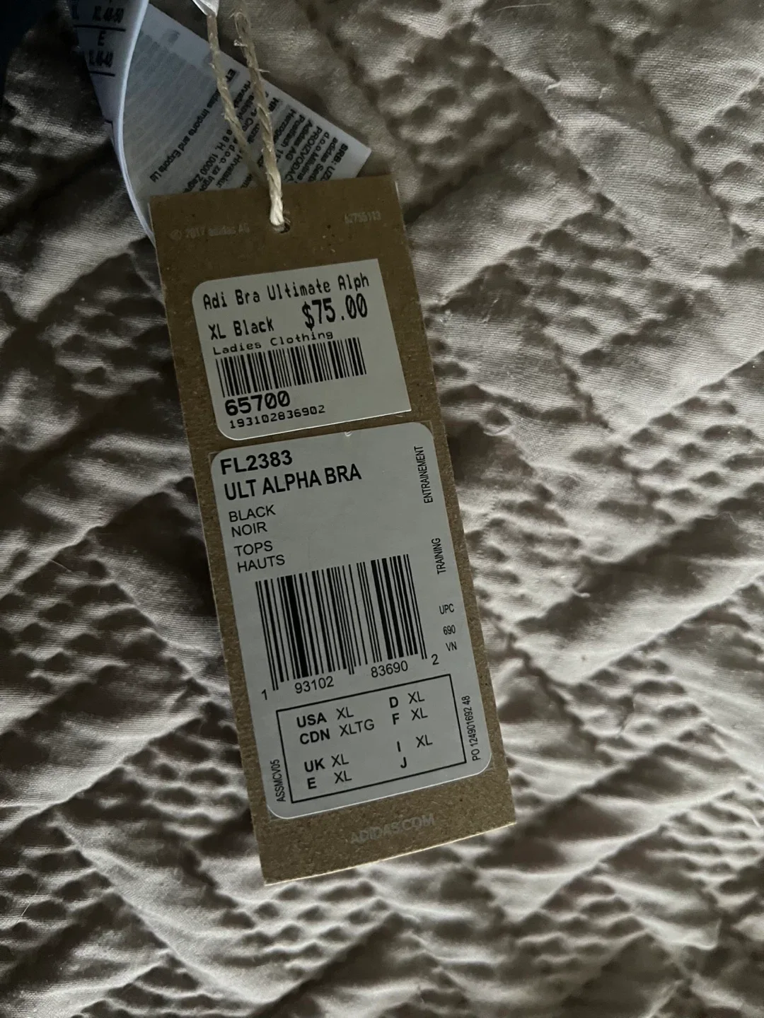 Adidas Adi Bra Ultimate Alph XL Black image indicator(2)