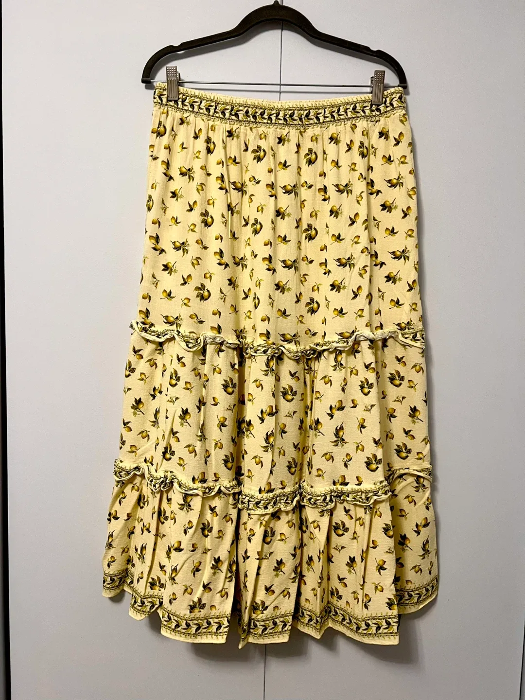 Max Studio Lemon Print Maxi Skirt - Size XL