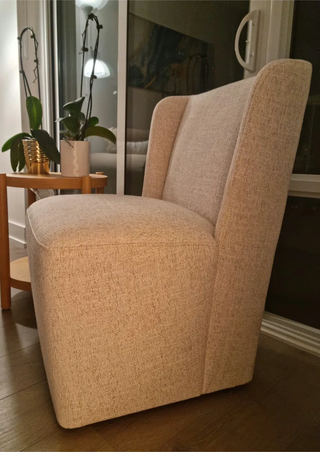 Accent Chair - Beige Fabric image indicator(2)