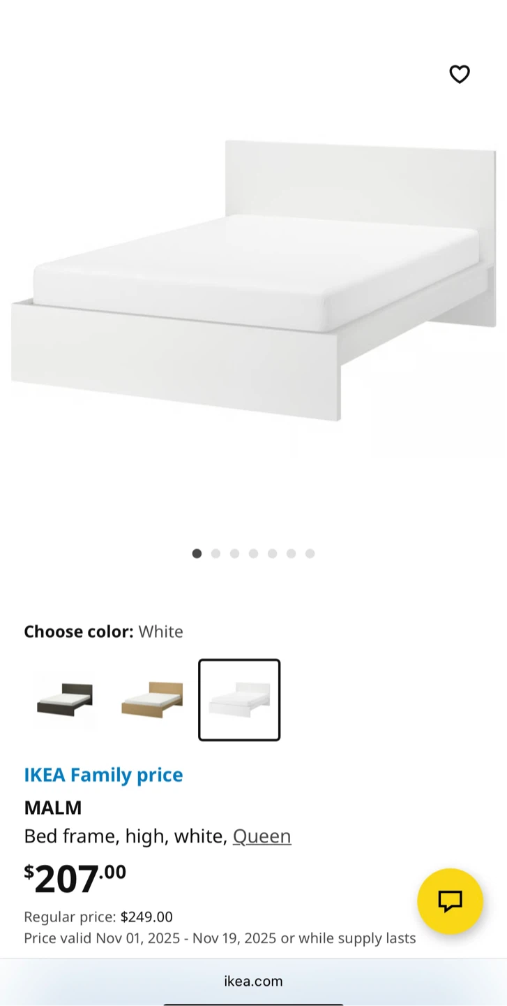 IKEA  Queen Bed Frame- White ( no damage no bug) - photo 2