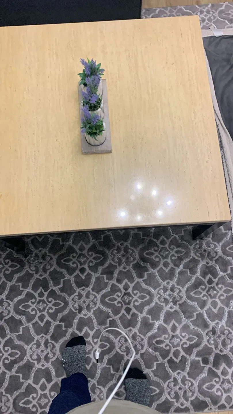 Square Coffee Table - Light Wood Top, Black Legs image indicator(3)