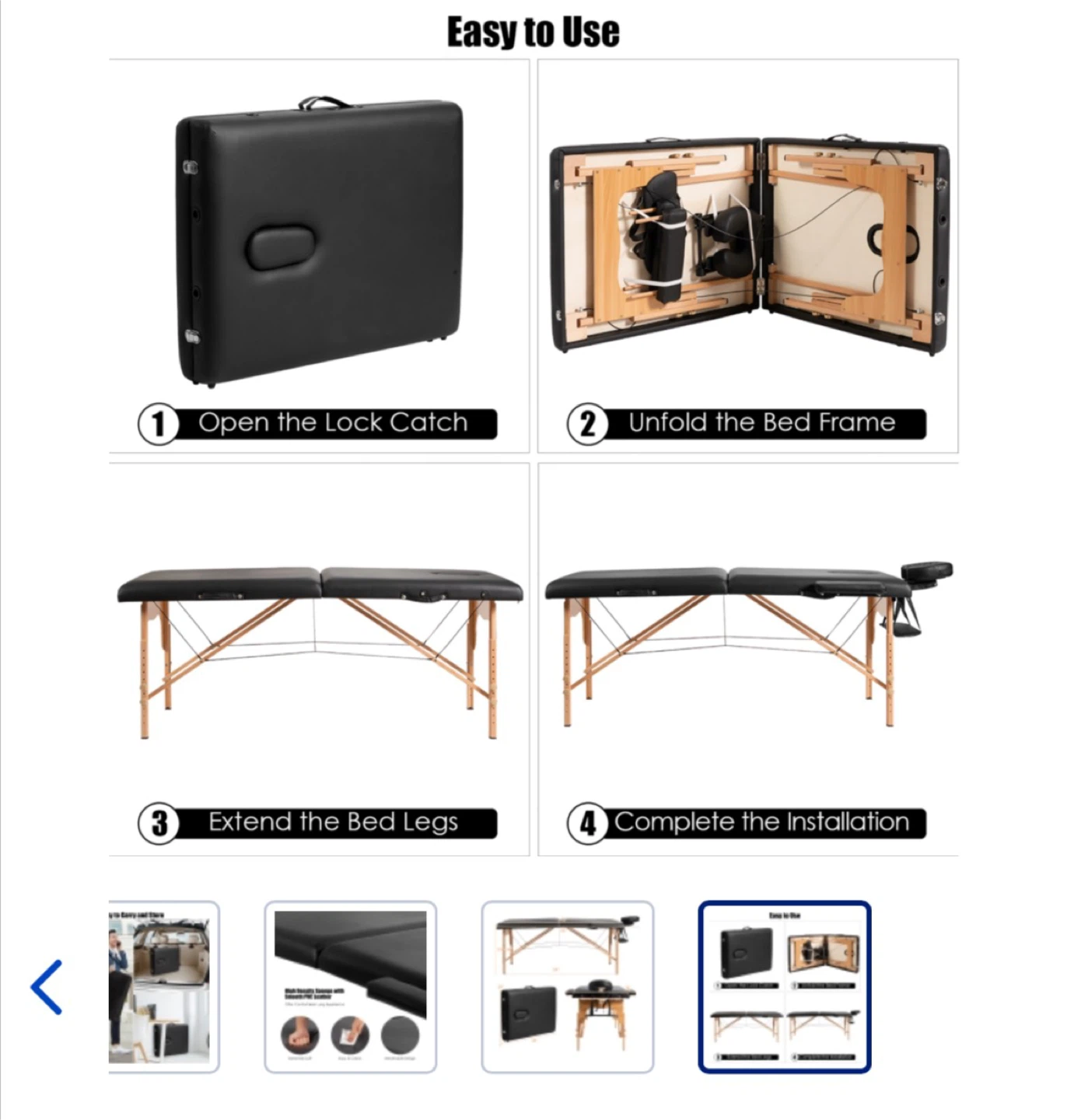 Portable Massage Table - Black - photo 2