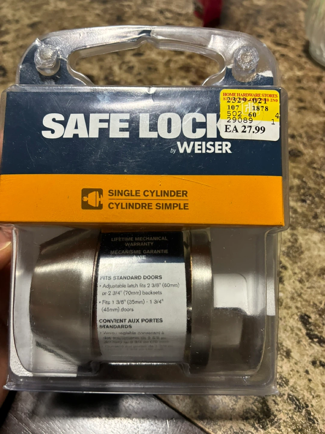 4 keys for Weiser Safe Lock Single Cylinder