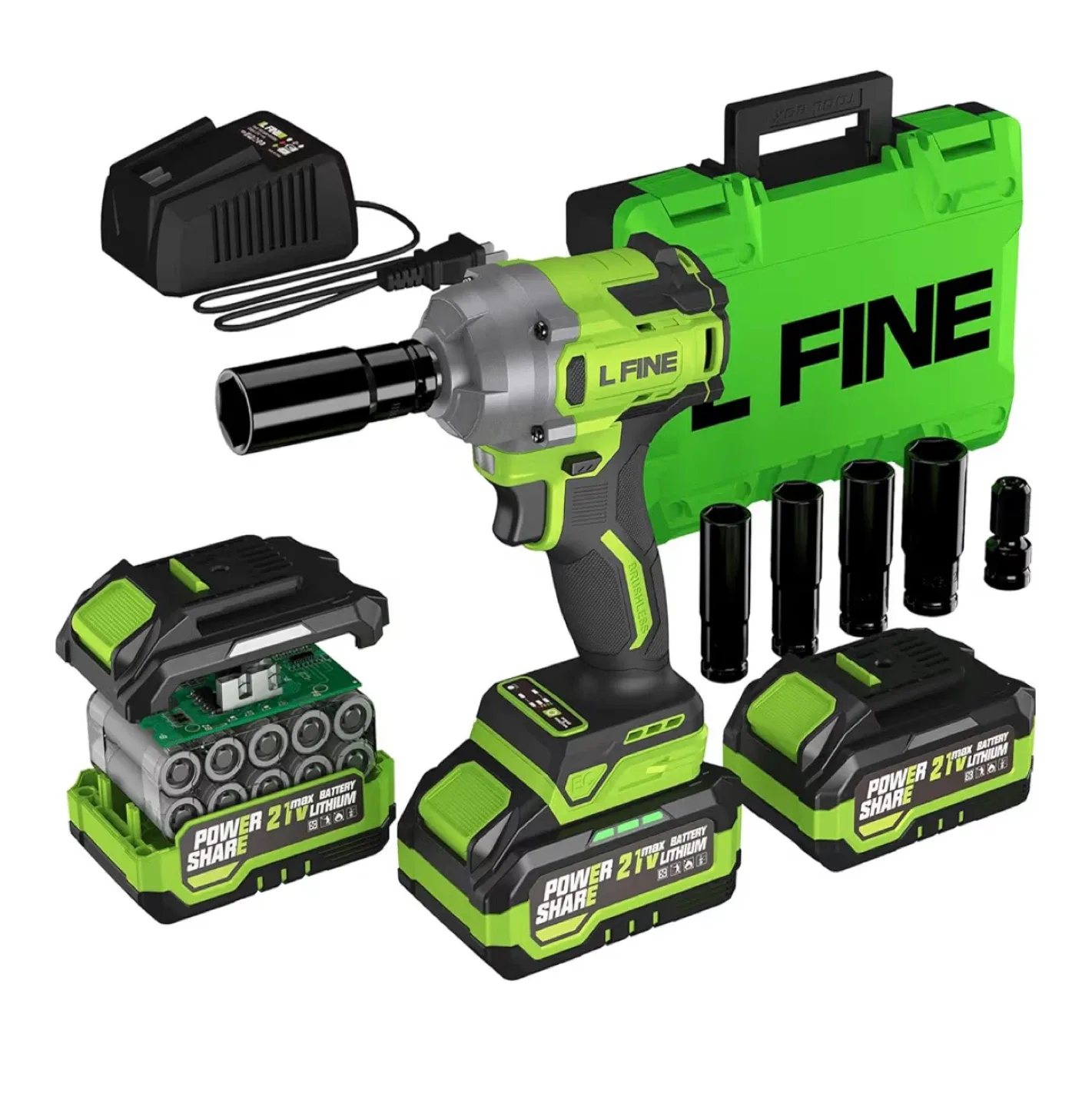 LFINE Cordless Impact Wrench Kit image indicator(2)
