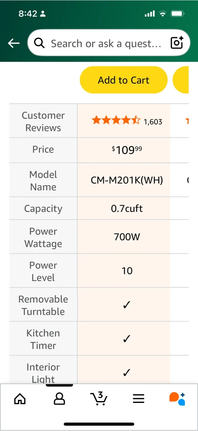 Comfee CM-M201K(WH) Microwave Oven - White image indicator(2)
