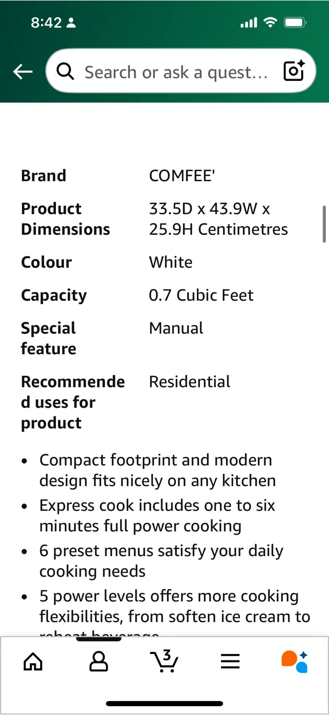 Comfee CM-M201K(WH) Microwave Oven - White image indicator(3)