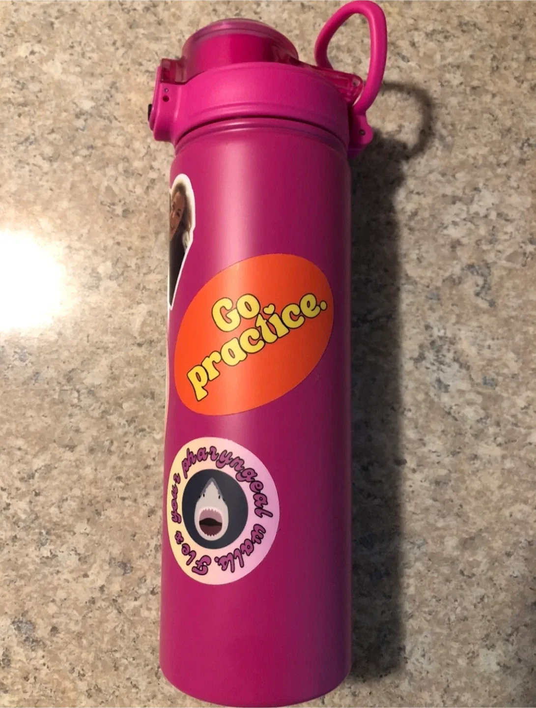 New Pink Water Bottle with Stickers image indicator(6)